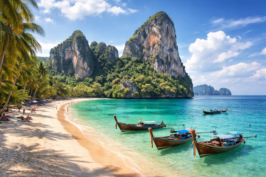 Krabi Railay Beach limestone cliffs